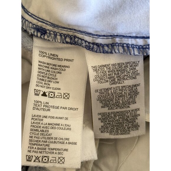 Tommy‎ Bahama Mens Shorts Size 40 100% Linen Blue Tropical Cocktail Print EUC - Picture 11 of 11